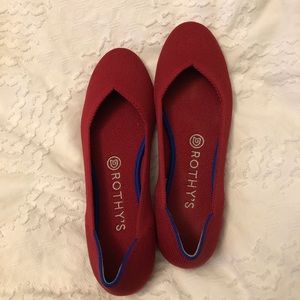 Brand New Scooter Red Rothy’s Round Toe Flats